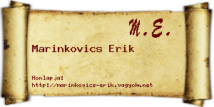 Marinkovics Erik névjegykártya