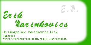 erik marinkovics business card